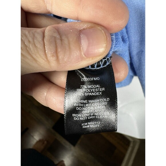 Sanctuary Blue Solid Blouse Top S SUPER SOFT CROPPED FIT LONG SLEEVE - Picture 4 of 5